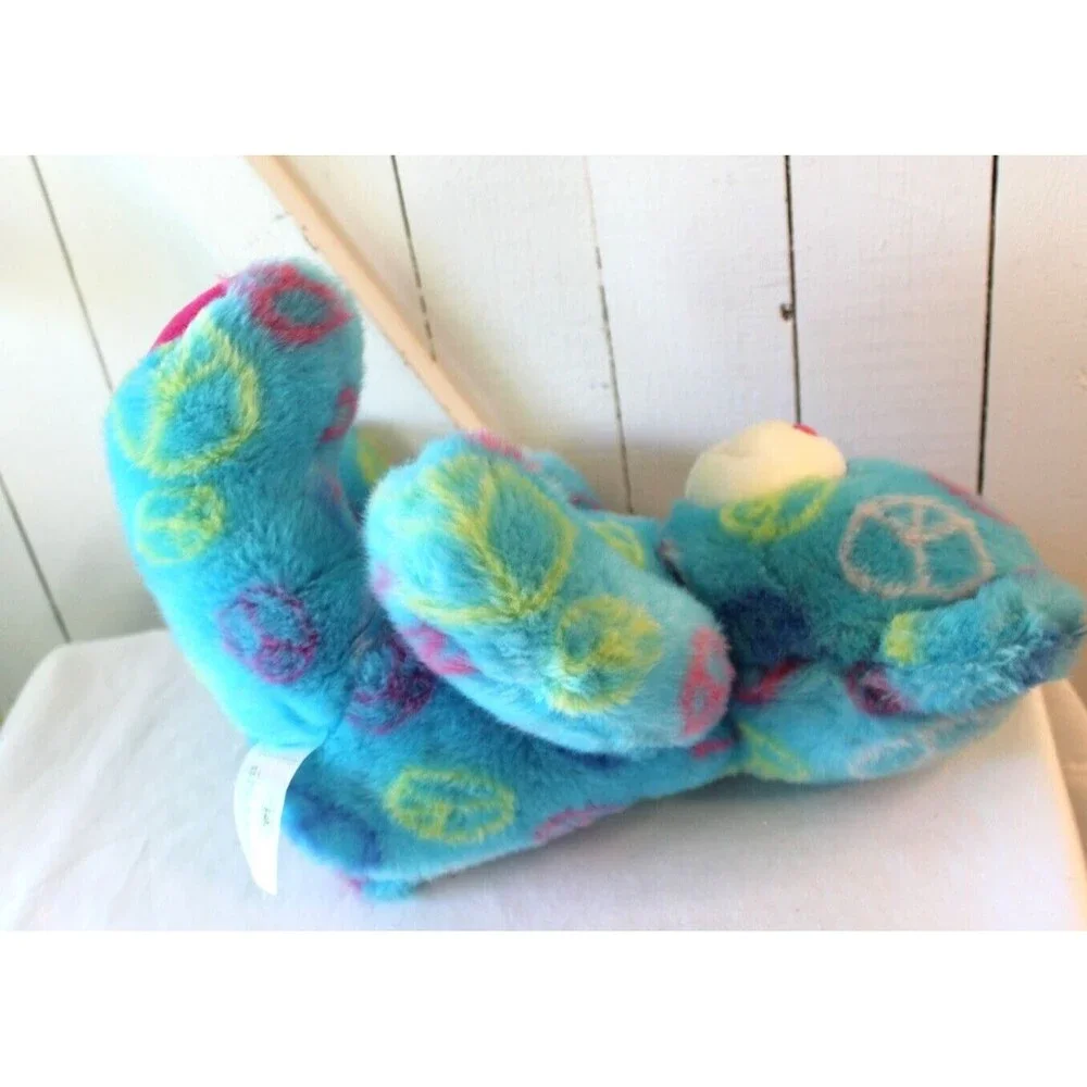 Build A Bear Blue/Pink Peace Bear Soft Plush Toy Animal 14